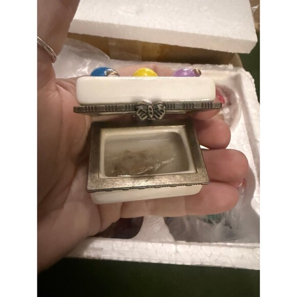 Vtg Y2K Winter Holiday Hinged Trinket Box w/Charm Set of 5 Santa, Snowman, etc - Picture 12 of 12